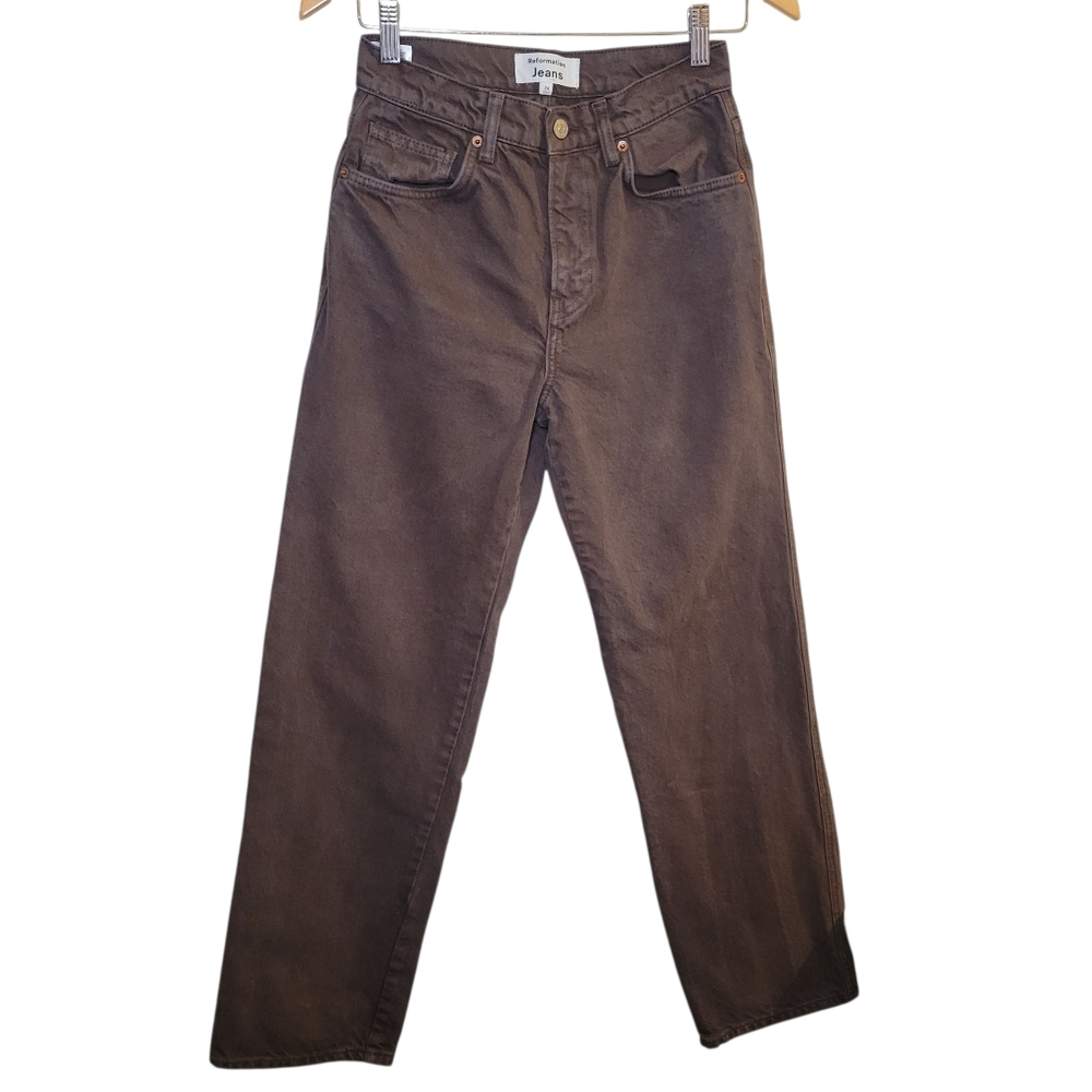 Reformation Straight Leg Jeans Val 90s Style Brown Jeans Women's Size 24